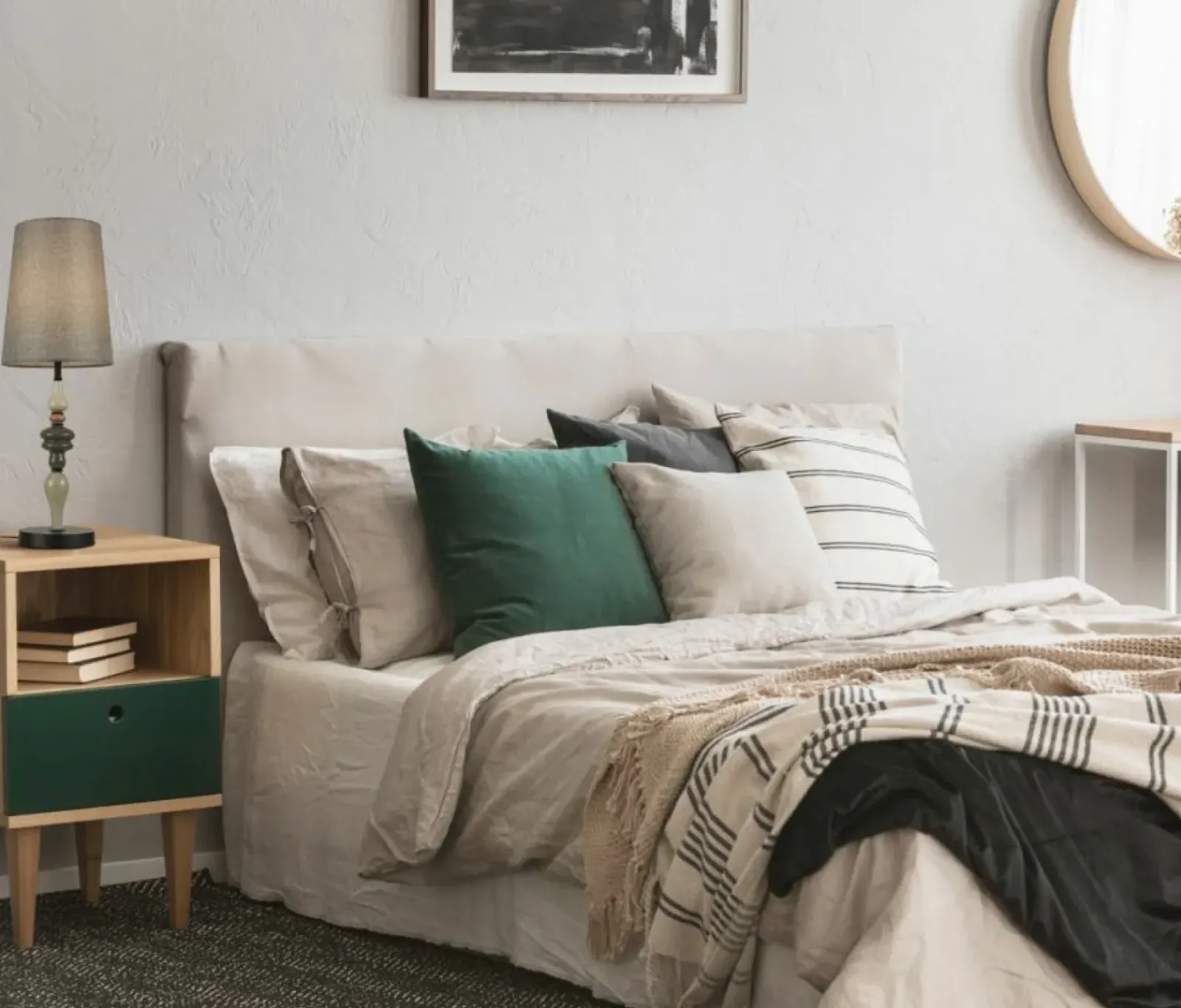 Sklep Kaja Abażurowa, elegancka lampka do salonu TB-22374A-BK NEROM | Kaja* Lampki Stołowe Z Abażurem|Tradycyjne Lampki Stołowe