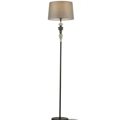 Sklep Kaja Abażurowa, prosta lampa stojąca do salonu FL-22374A-BK NEROM | Kaja* Lampy Podłogowe Z Abażurem|Tradycyjne Lampy Podłogowe