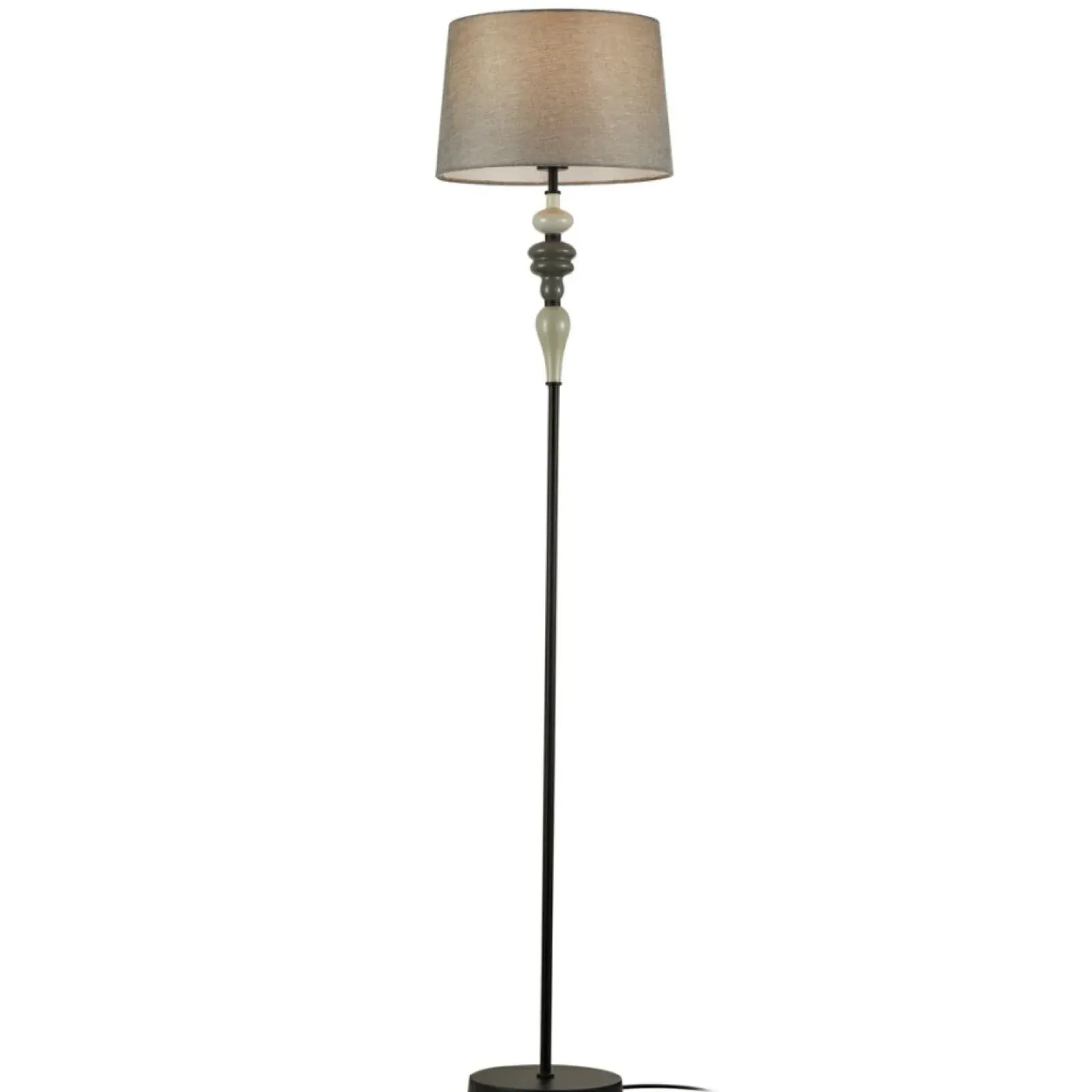 Sklep Kaja Abażurowa, prosta lampa stojąca do salonu FL-22374A-BK NEROM | Kaja* Lampy Podłogowe Z Abażurem|Tradycyjne Lampy Podłogowe