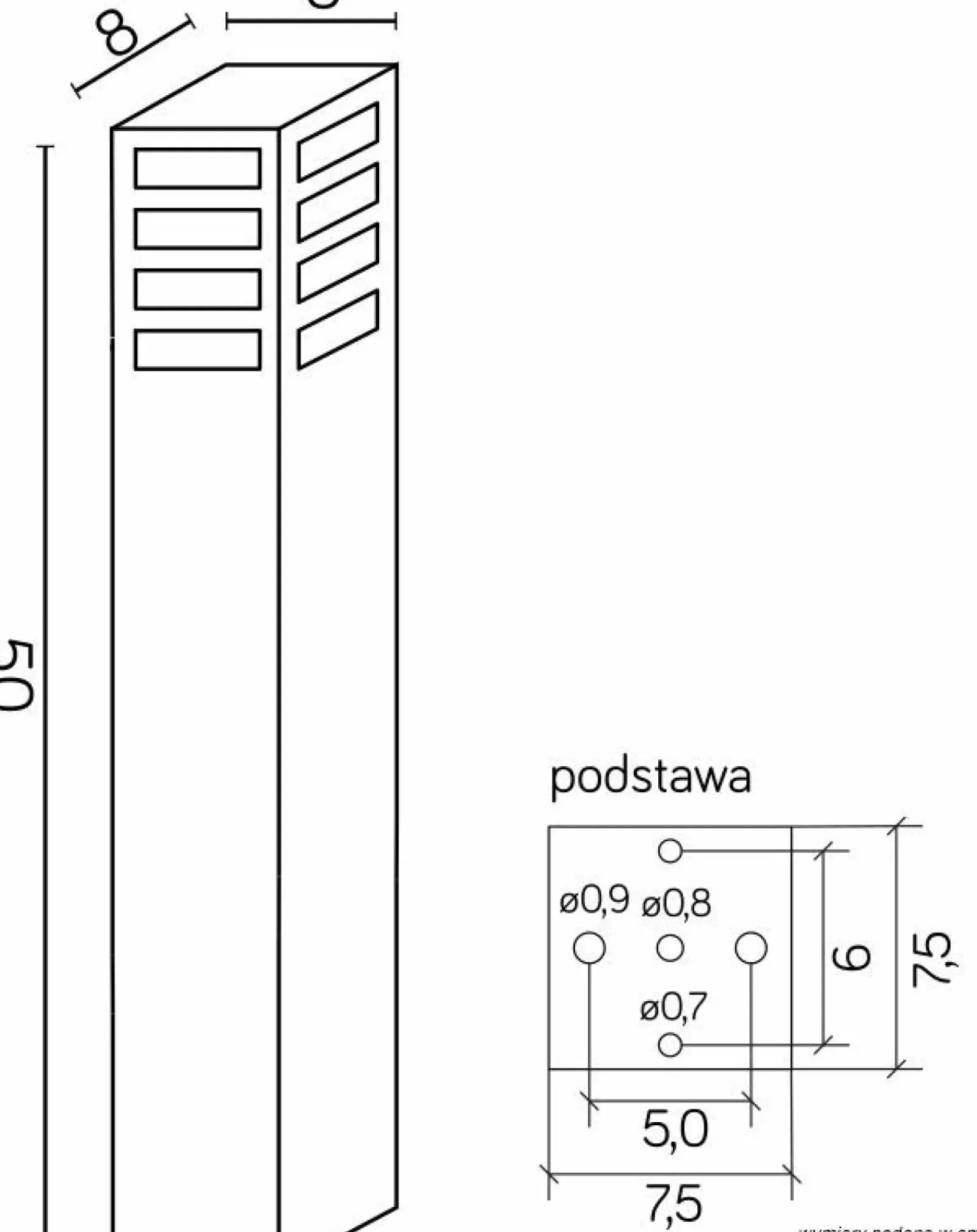 Sklep Kaja Aluminiowa lampa ogrodowa, stojąca RADO III 2 AL z serii RADO III | Kaja Oświetl* Lampy Ogrodowe Stojące