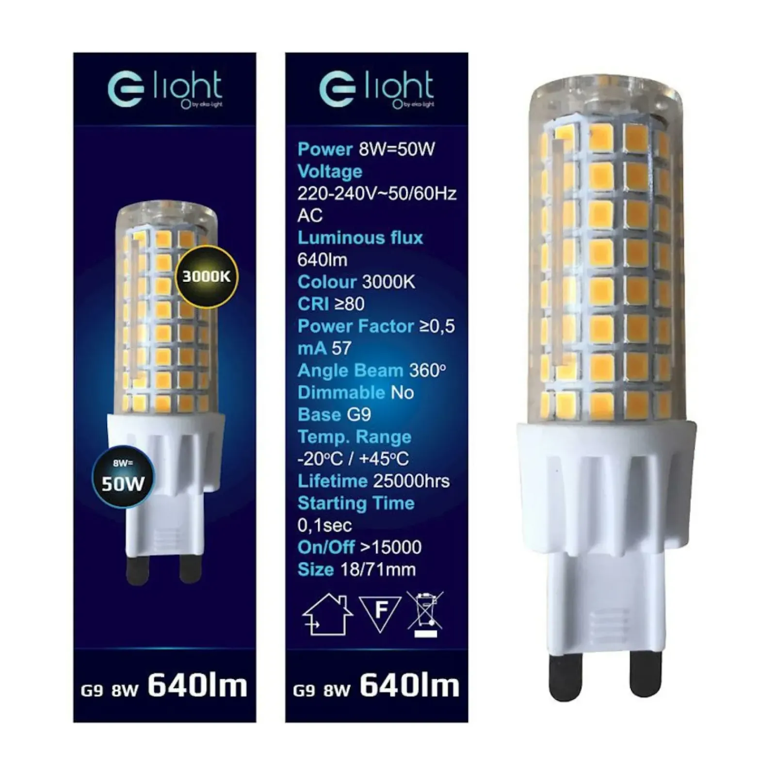 Sklep Kaja Żarówka LED G9 barwa ciepła 3000K 8W EKO-LIGHT EKZA336 | Kaja* Żarówki Led G9