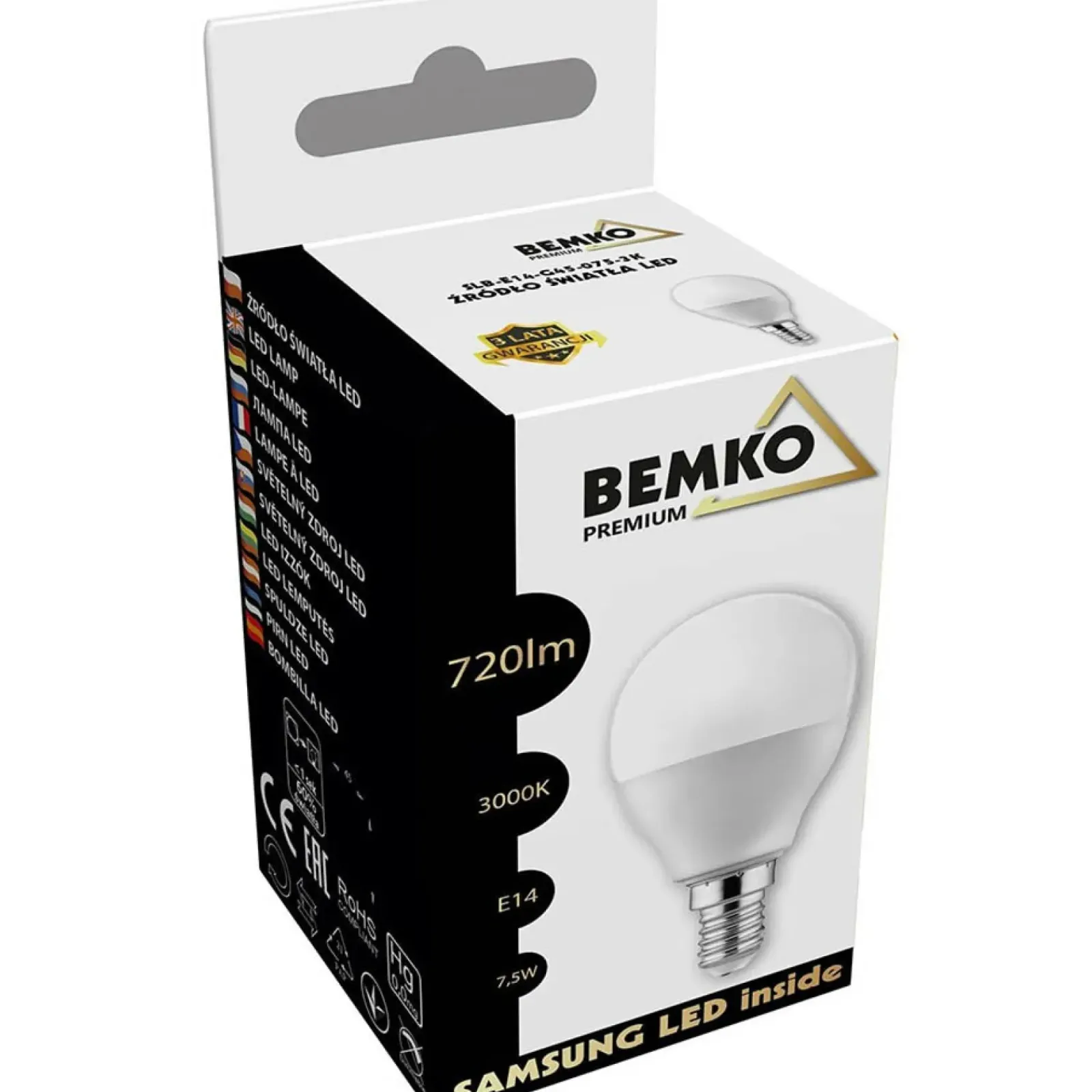 Sklep Kaja Żarówka LED SAMSUNG ciepła 3000K E14 7,5W BEMKO G45 | Kaja Oświetlenie* Żarówki Led E14