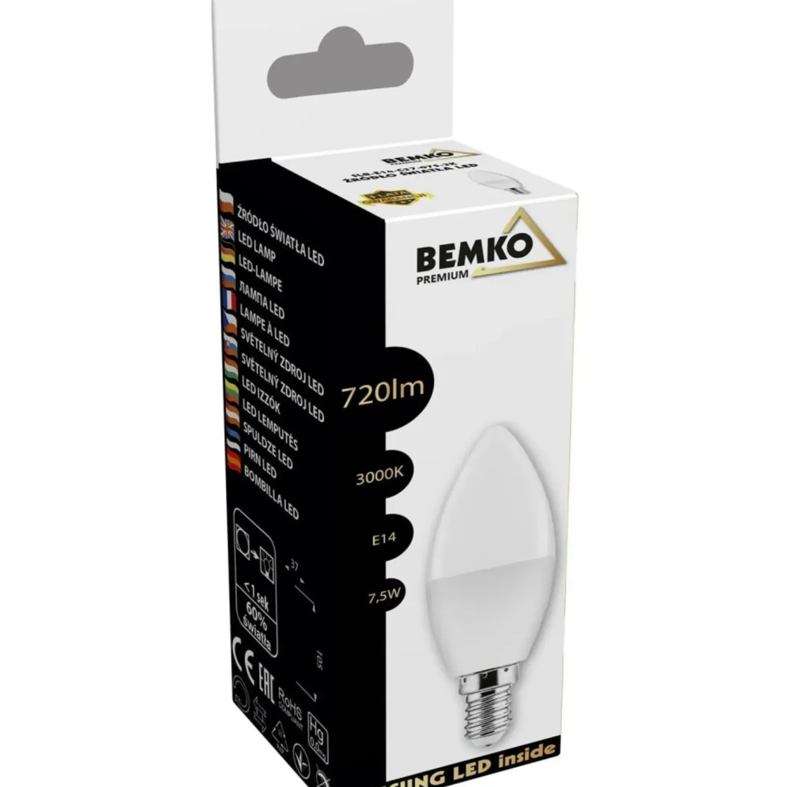 Sklep Kaja Żarówka LED świeczka SAMSUNG ciepła E14 7,5W BEMKO C37 | Kaja* Żarówki Led E14
