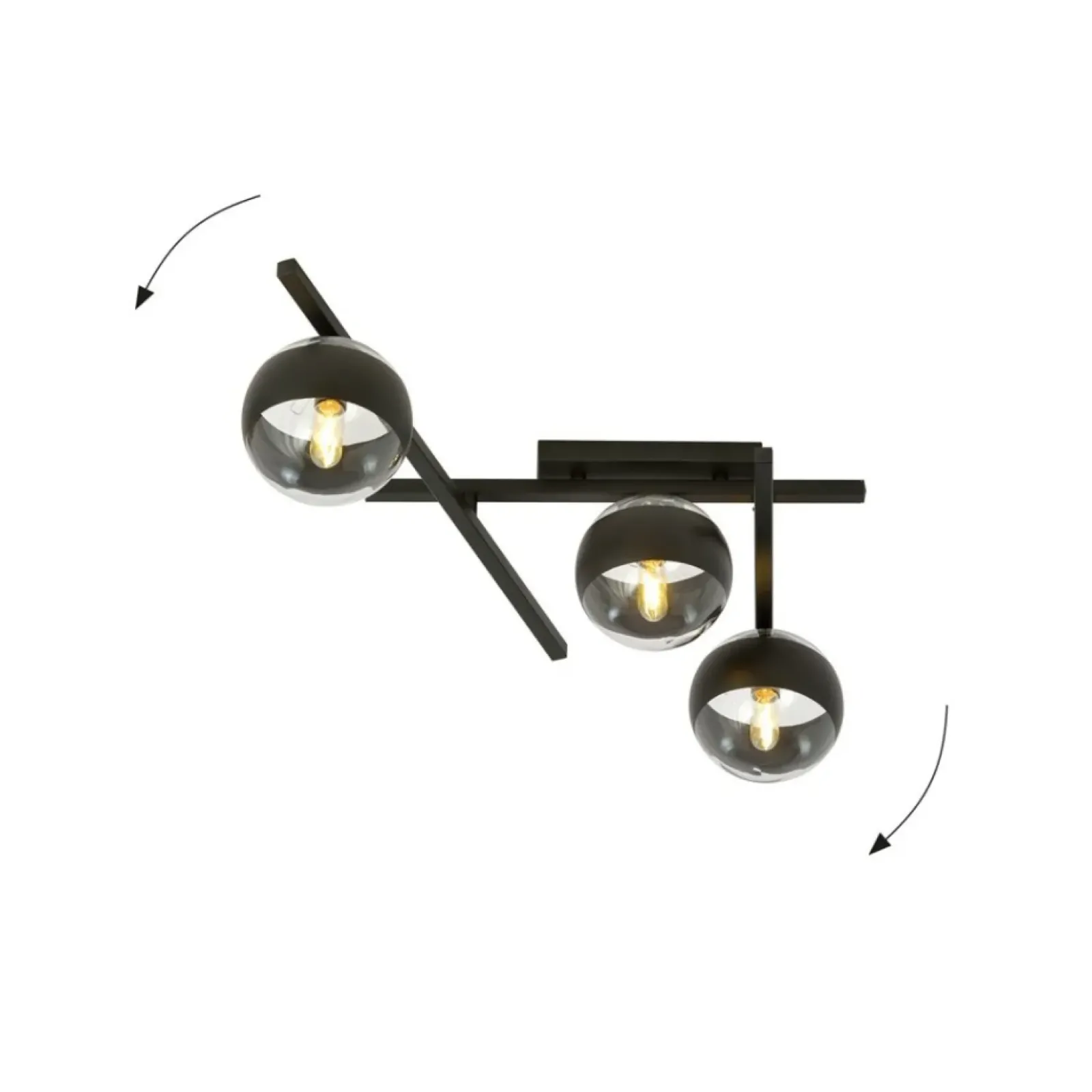 Sklep Kaja Asymetryczna, czarna lampa sufitowa do holu 1105/3 SMART | Kaja Outlet