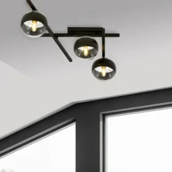 Sklep Kaja Asymetryczna, czarna lampa sufitowa do holu 1105/3 SMART | Kaja Outlet