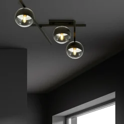 Sklep Kaja Asymetryczna, czarna lampa sufitowa do holu 1105/3 SMART | Kaja Outlet