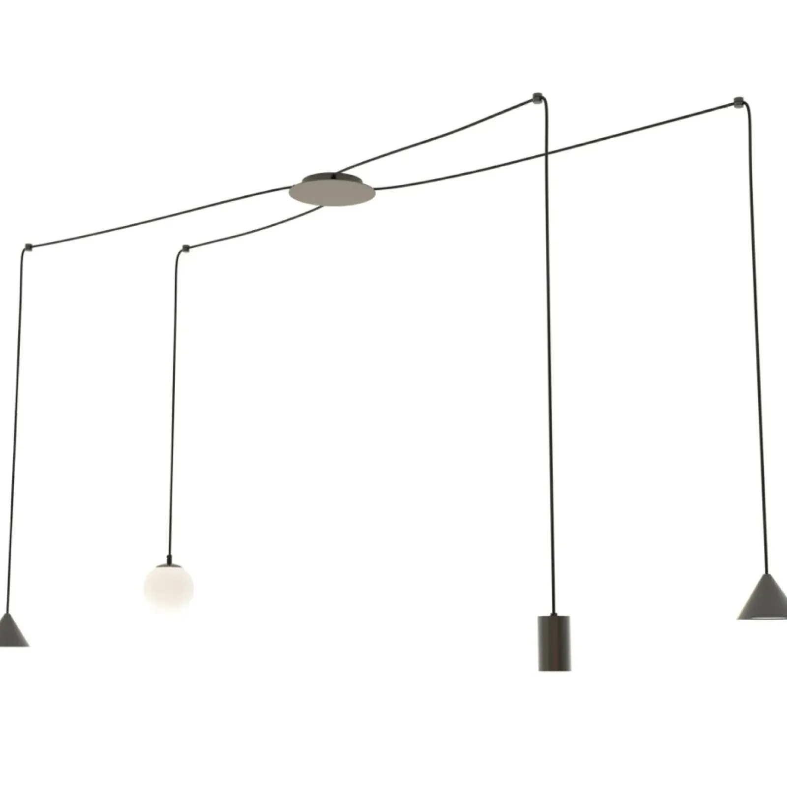 Sklep Kaja Asymetryczna lampa wisząca pająk 1349/4 FUJI 4 BLACK | Kaja czarny Cheap
