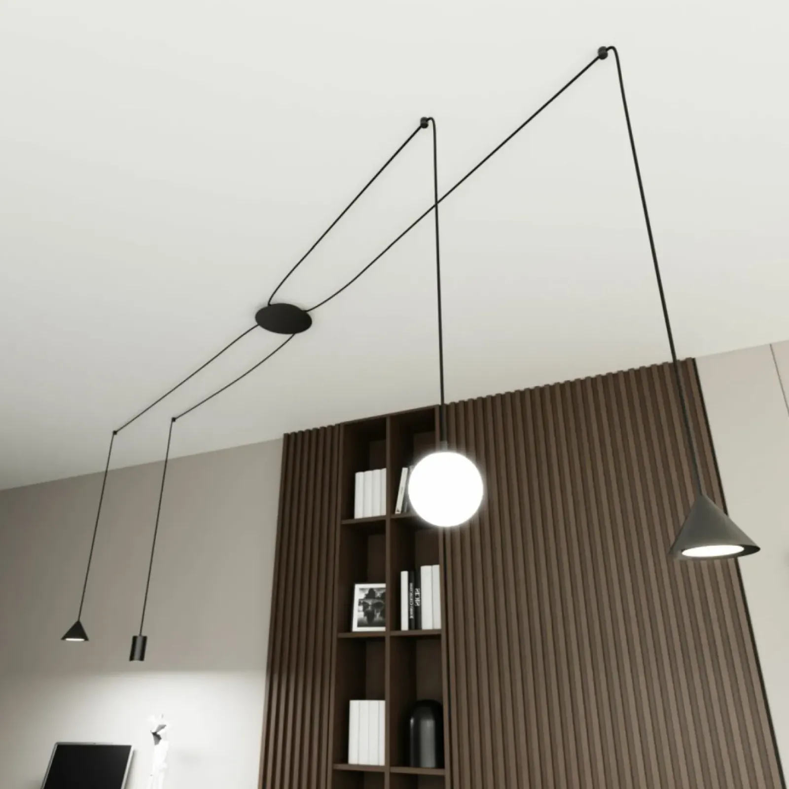 Sklep Kaja Asymetryczna lampa wisząca pająk 1349/4 FUJI 4 BLACK | Kaja czarny Cheap