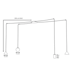 Sklep Kaja Asymetryczna lampa wisząca pająk 1349/4 FUJI 4 BLACK | Kaja czarny Cheap