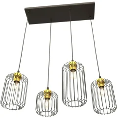 Sklep Kaja Asymetryczna lampa wisząca, złoto-czarna 1364/4 z serii VANDER Store