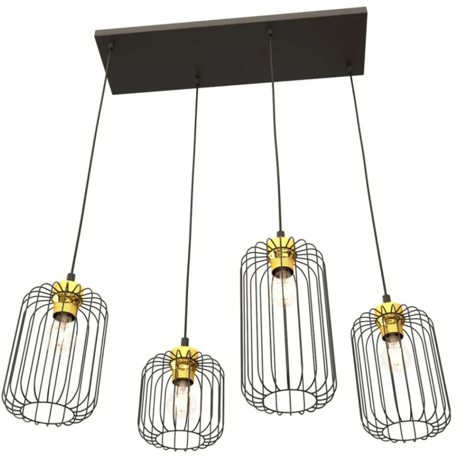 Sklep Kaja Asymetryczna lampa wisząca, złoto-czarna 1364/4 z serii VANDER Store