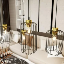 Sklep Kaja Asymetryczna lampa wisząca, złoto-czarna 1364/4 z serii VANDER Store