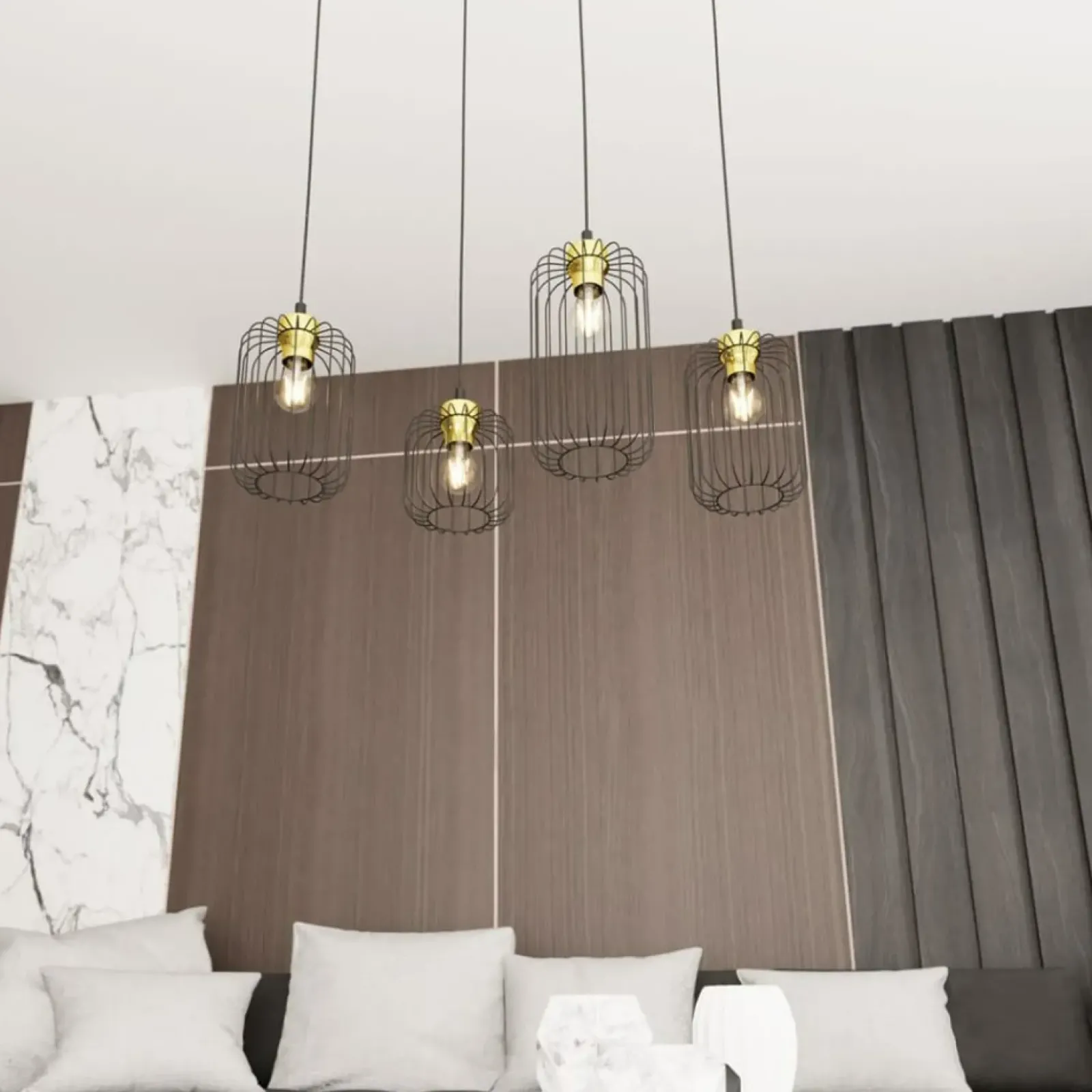 Sklep Kaja Asymetryczna lampa wisząca, złoto-czarna 1364/4 z serii VANDER Store