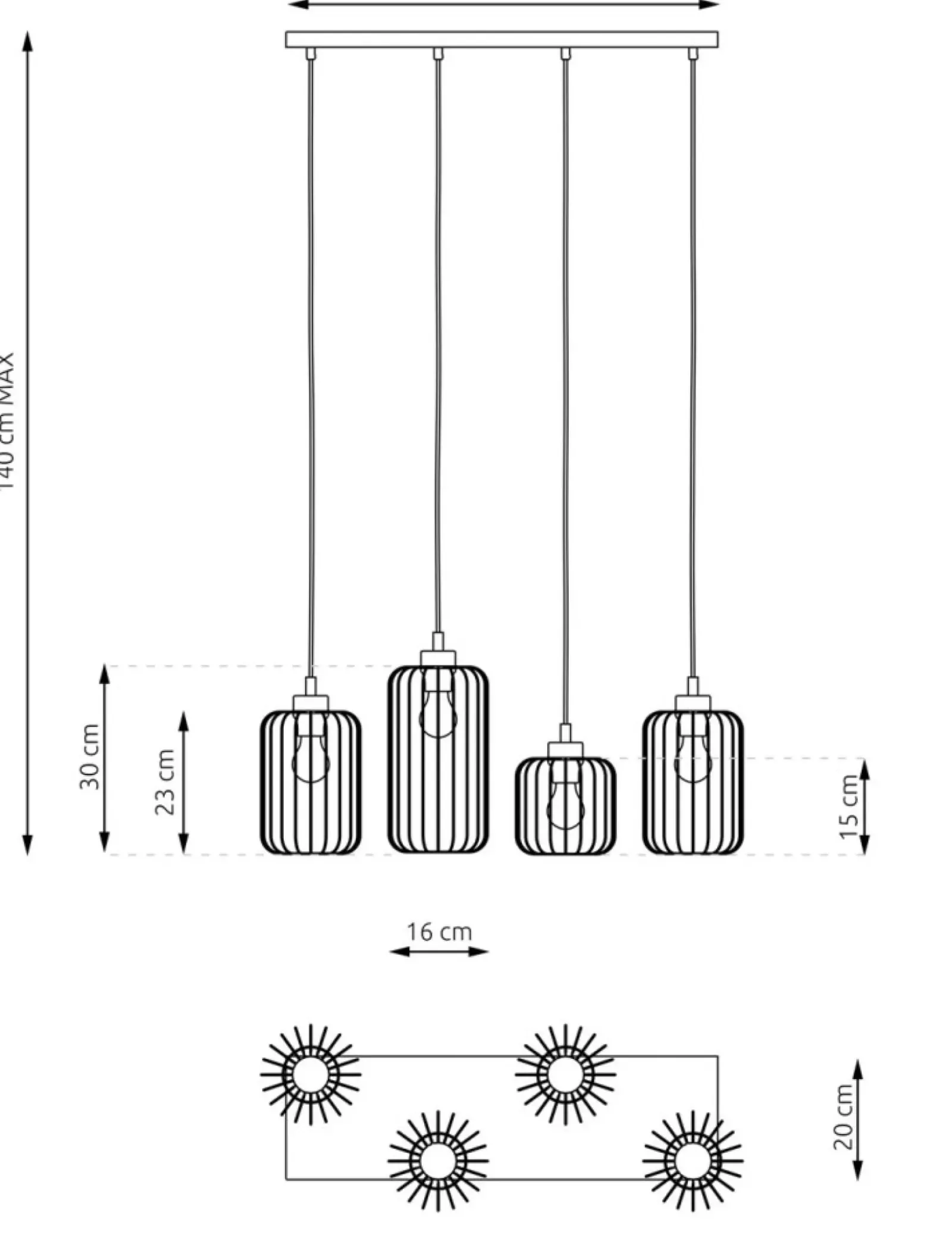 Sklep Kaja Asymetryczna lampa wisząca, złoto-czarna 1364/4 z serii VANDER Store