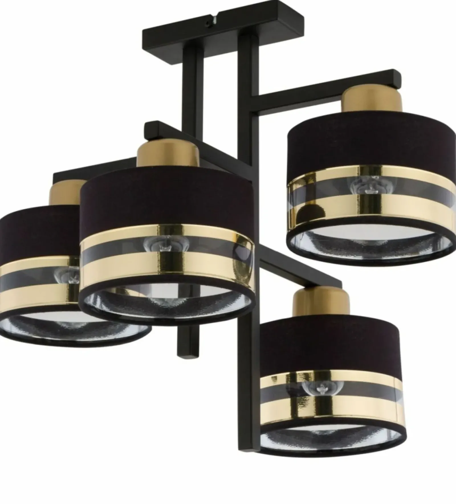 Sklep Kaja Asymetryczna lampa z czarno-złotymi abażurami SIG 32145 z serii PRO Discount
