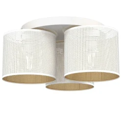 Sklep Kaja Ażurowa, biało-złota lampa wisząca LX 5262 z serii LOFT SHADE | Kaja* Żyrandole Z Abażurem