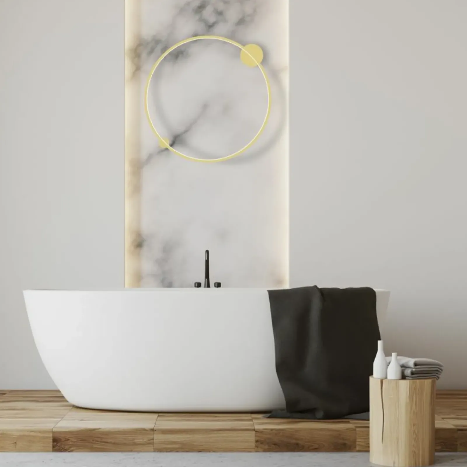 Sklep Kaja Łazienkowa lampa LED na sufit i ścianę ⌀80cm ML8861 SATURNO | Kaja* Lampy Led|Lampy Do Łazienki