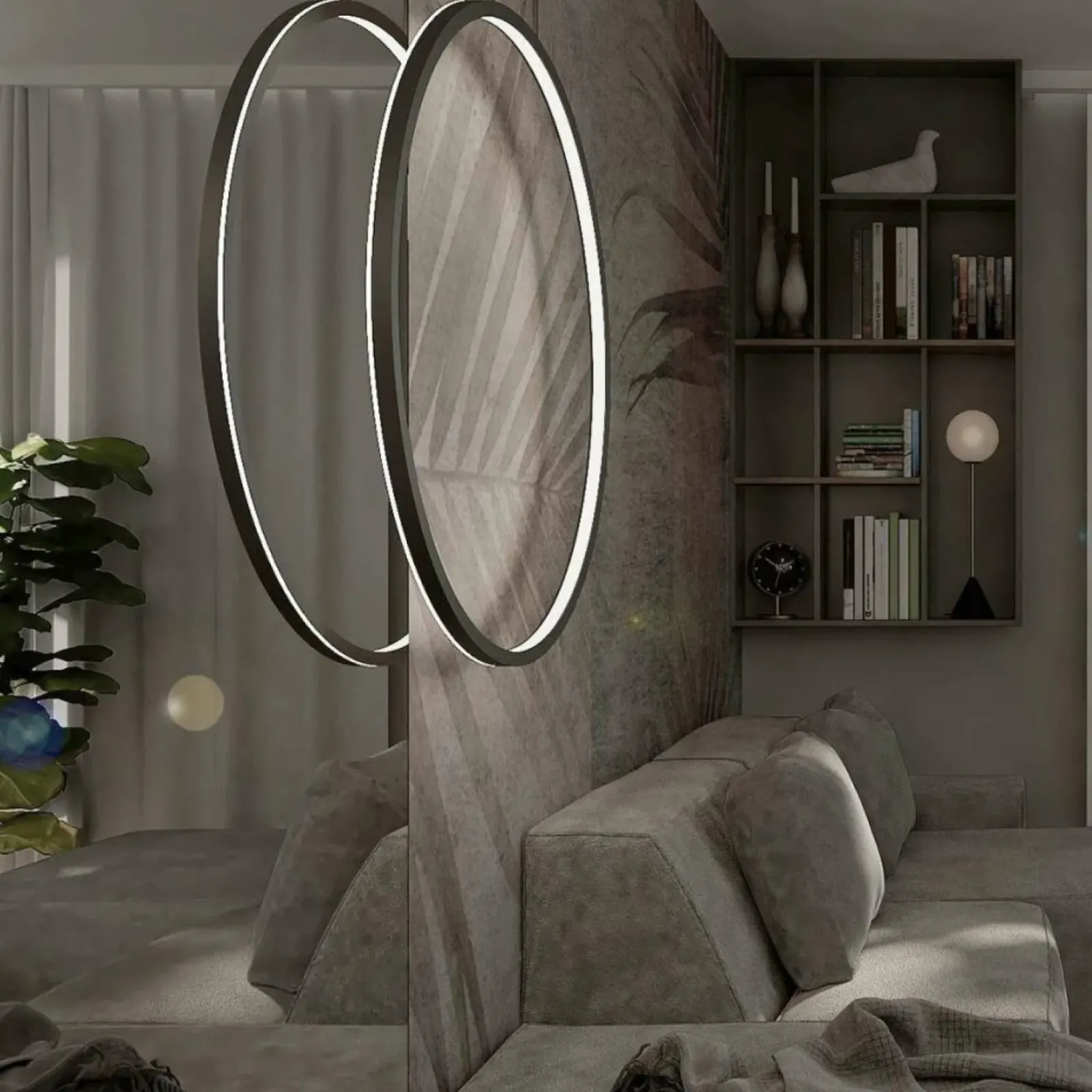 Sklep Kaja Łazienkowa lampa wisząca ring ⌀90 LP-999/1P L BK MIRROR | Kaja Outlet