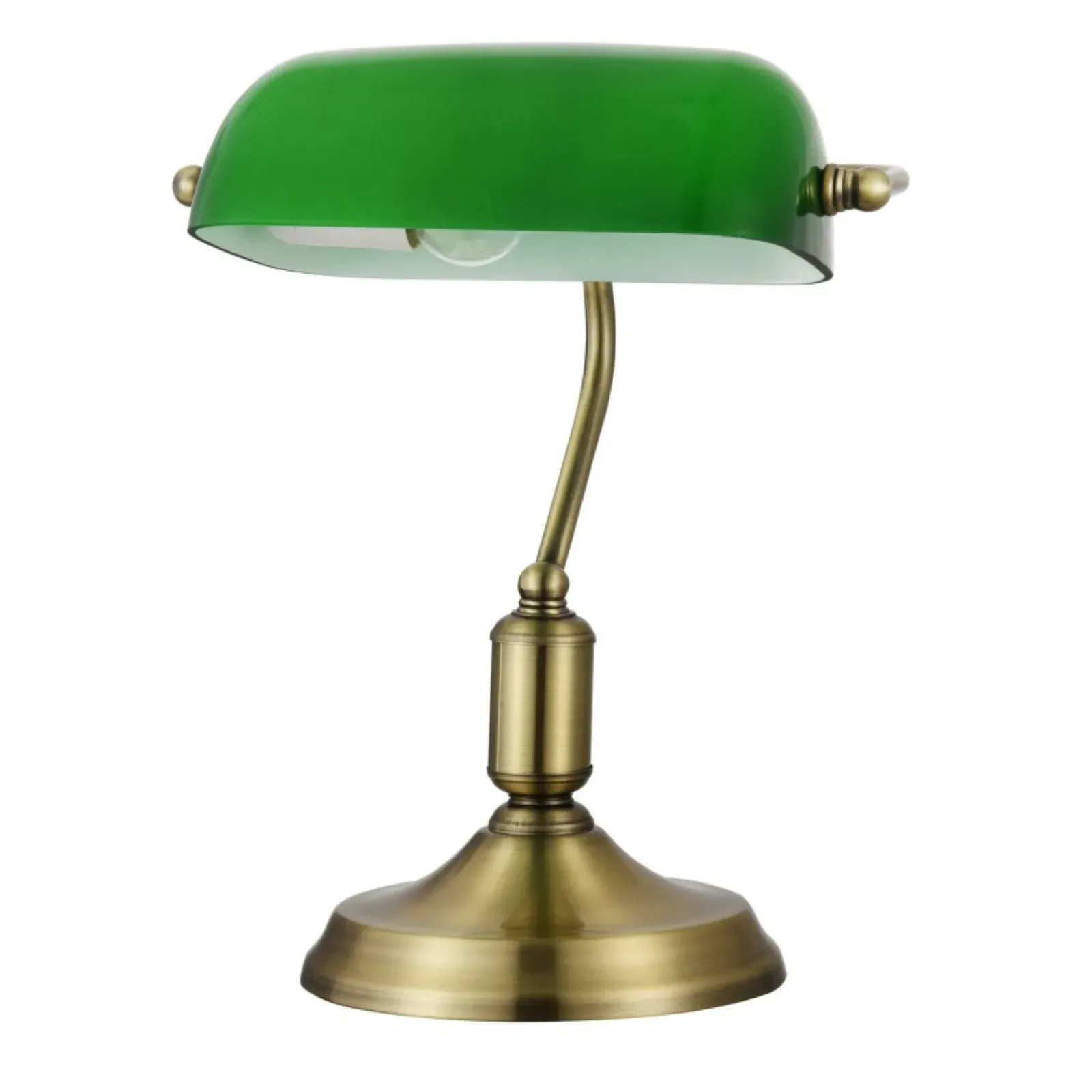 Sklep Kaja Bankierska lampa z zielonym kloszem Z153-TL-01-BS KIWI | Kaja* Tradycyjne Lampki Stołowe