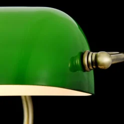 Sklep Kaja Bankierska lampa z zielonym kloszem Z153-TL-01-BS KIWI | Kaja* Tradycyjne Lampki Stołowe