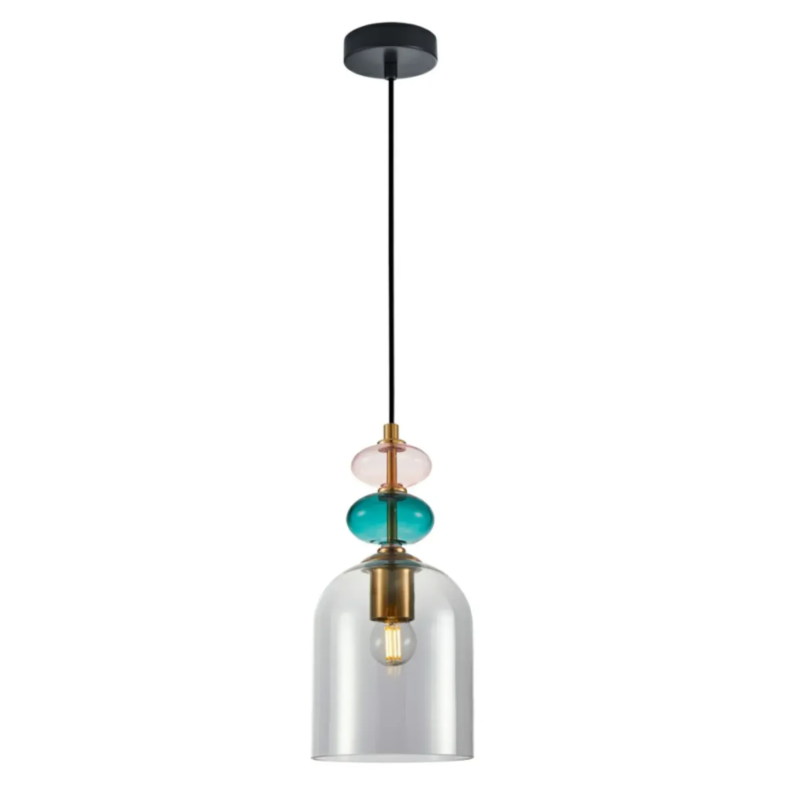 Sklep Kaja Barwna lampa wisząca do sypialni PND-30263-1B-BRO-SG z serii BUSCO Online