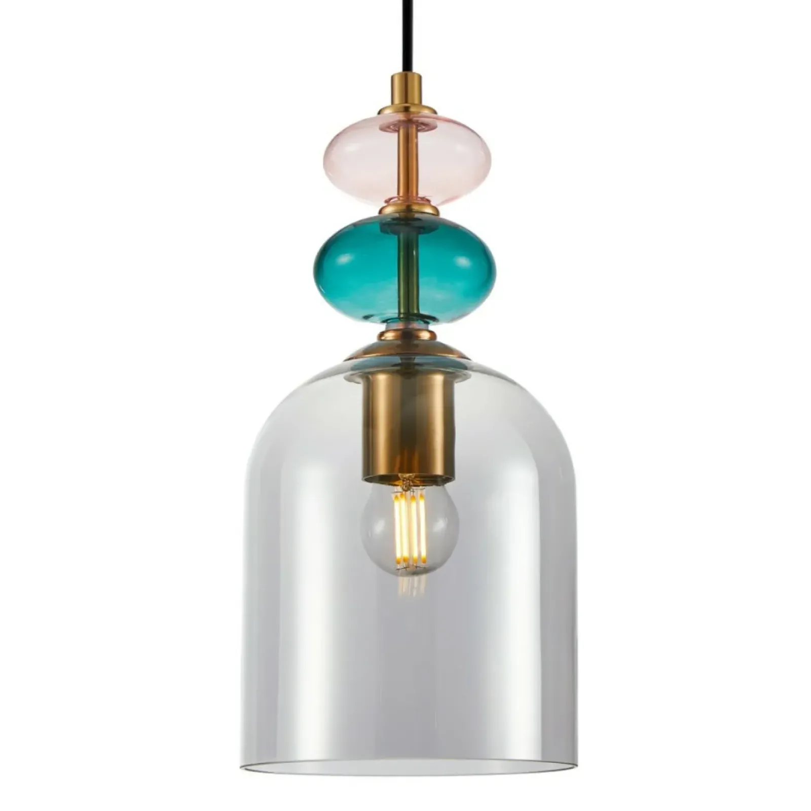 Sklep Kaja Barwna lampa wisząca do sypialni PND-30263-1B-BRO-SG z serii BUSCO Online