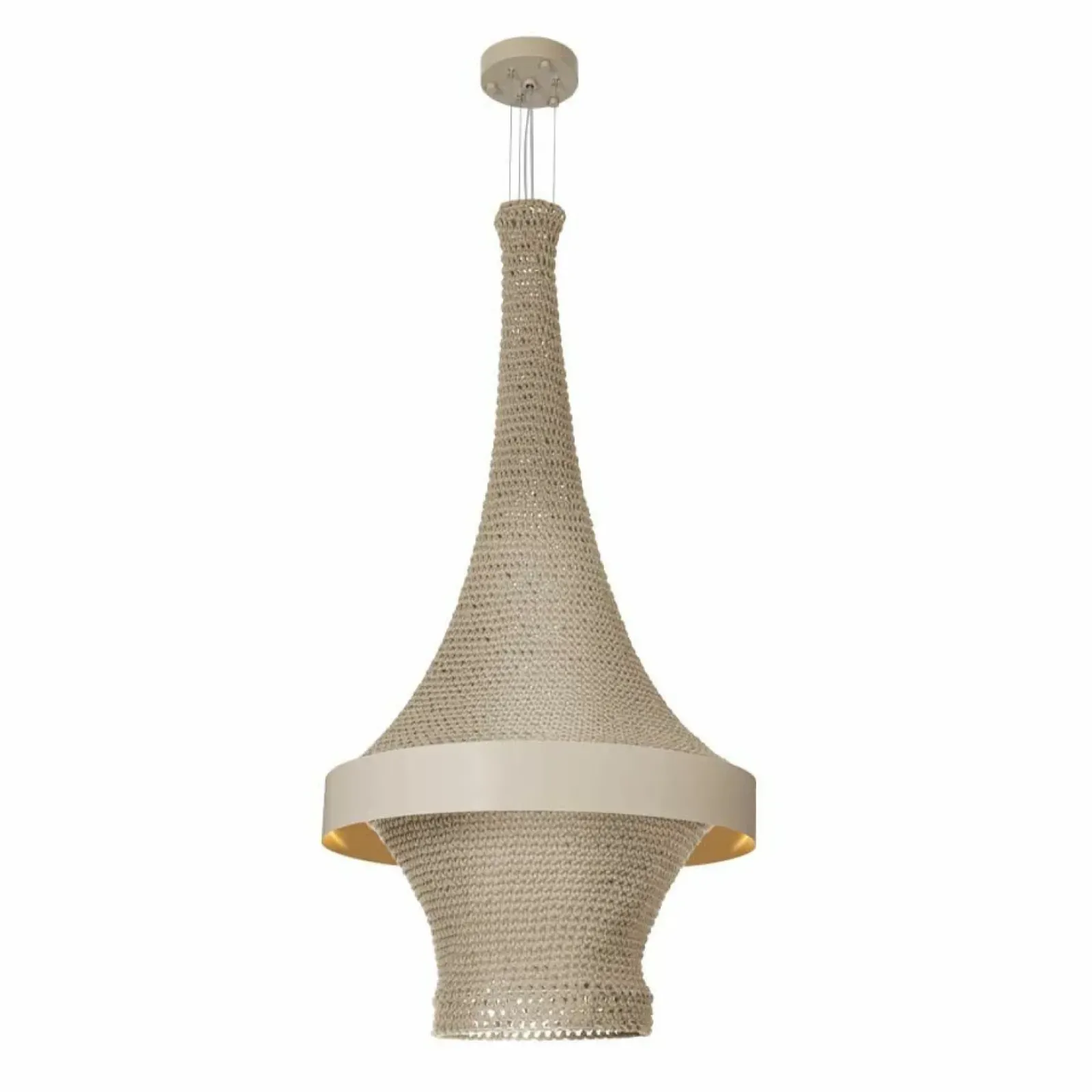 Sklep Kaja Beżowa lampa wisząca w stylu eco, z ledem ANT 5035 DOTA | Kaja New