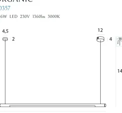 Sklep Kaja Biała, ściemnialna lampa wisząca 100cm MX P0357D ORGANIC P | Kaja Clearance