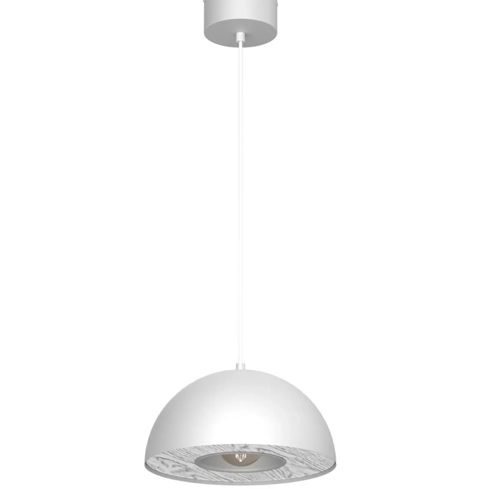 Sklep Kaja Biała, kopułowa lampa wisząca do kuchni ⌀28cm LX 4527 ELGUND | Kaja New