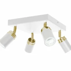 Sklep Kaja Biała, kwadratowa lampa sufitowa, reflektory LX 5157 z serii RENO Shop