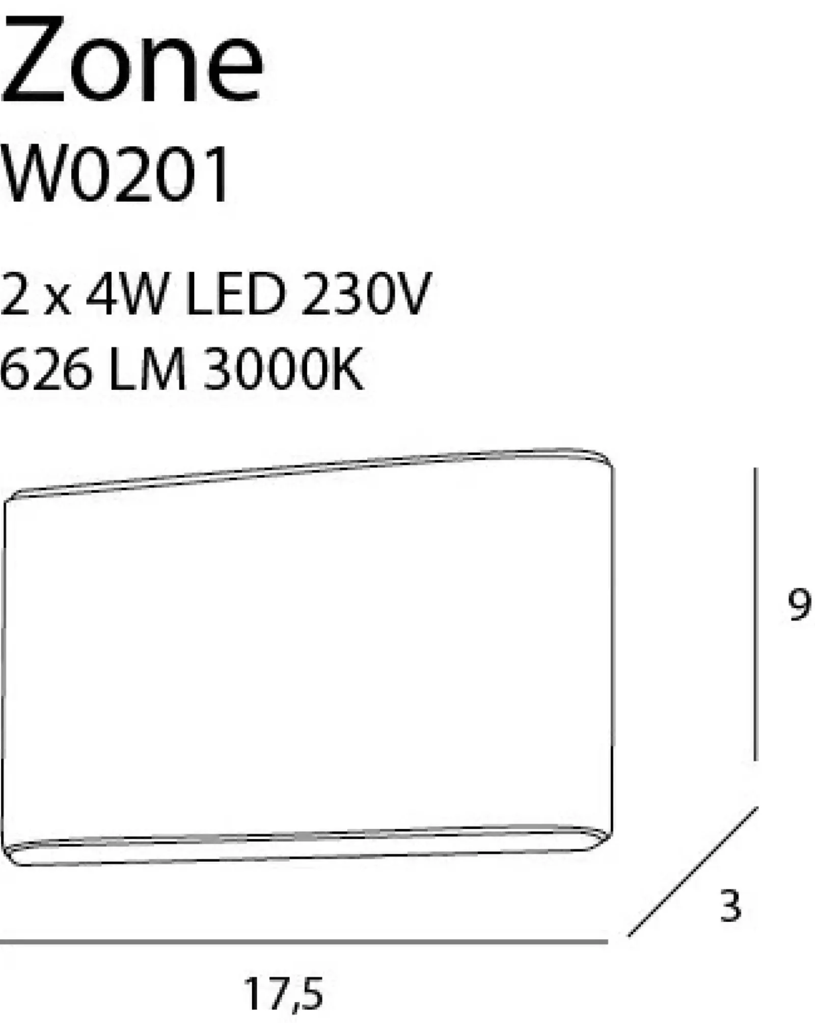 Sklep Kaja Biała lampa ścienna góra-dół LED 17,5cm MX W0201 ZONE | Kaja* Lampy Led|Lampy Do Łazienki