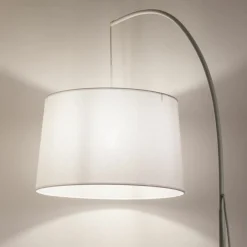 Sklep Kaja Biała lampa podłogowa do salonu i sypialni TK 5416 ORTA | Kaja* Lampy Podłogowe Z Abażurem|Tradycyjne Lampy Podłogowe
