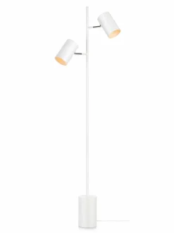Sklep Kaja Biała lampa podłogowa z dwoma reflektorami 107948 | Kaja Oświetlenie* Tradycyjne Lampy Podłogowe