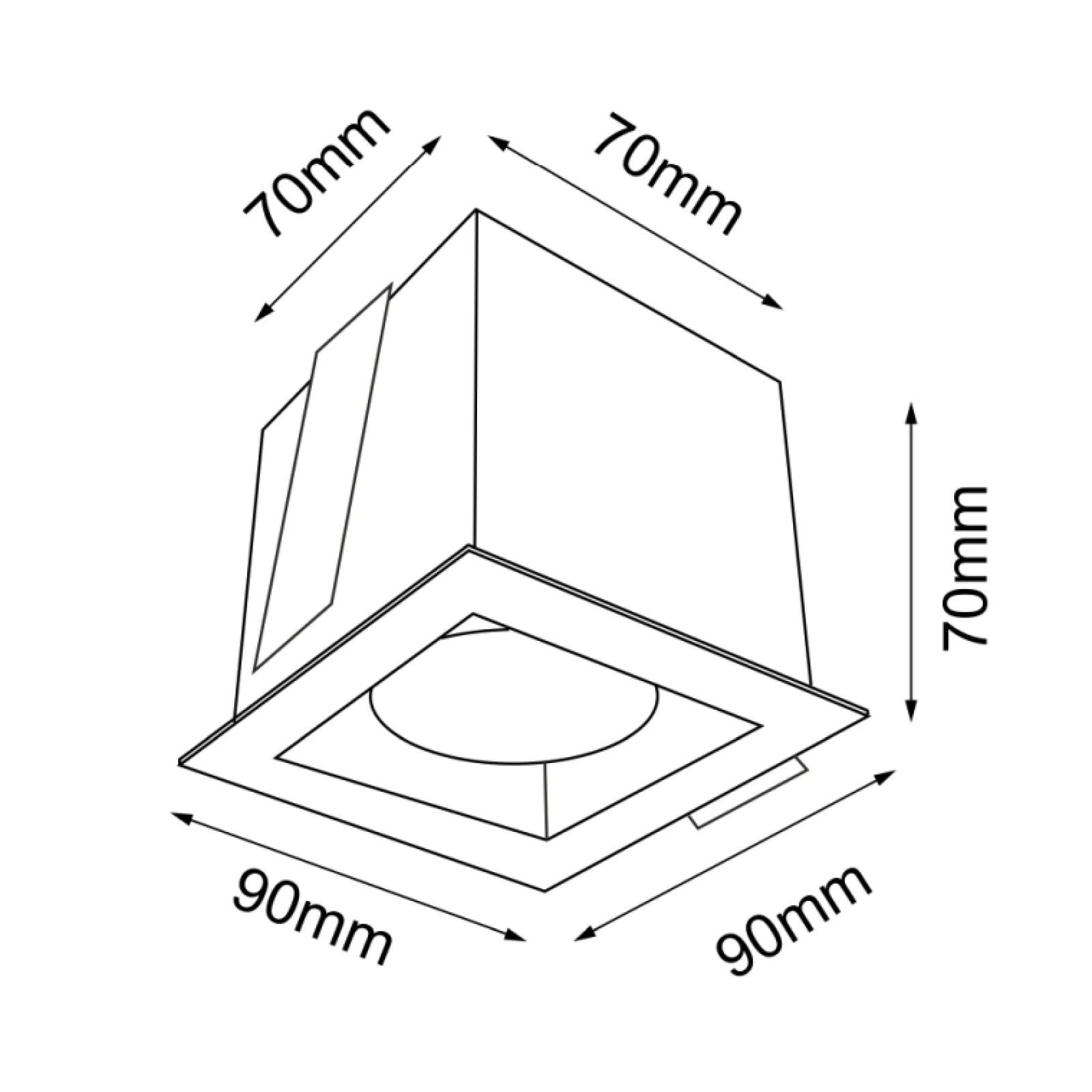 Sklep Kaja Biała lampa podtynkowa oczko 9x9cm ANT 3033 CAGE | Kaja Oświetlenie* Oprawy Podtynkowe