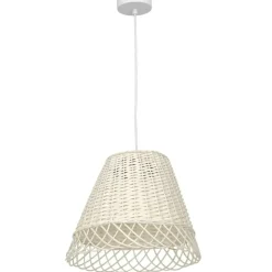 Sklep Kaja Biała lampa rustykalna, naturalny klosz MLP7993 z serii VIMINI | Kaja Oświetleni biały Sale