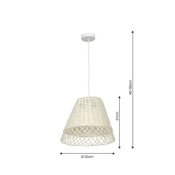 Sklep Kaja Biała lampa rustykalna, naturalny klosz MLP7993 z serii VIMINI | Kaja Oświetleni biały Sale