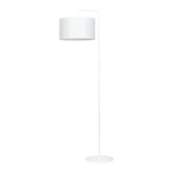 Sklep Kaja Biała lampa stojąca z otwartym abażurem 575/1 TRAPO | Kaja Oświetlenie* Lampy Podłogowe Z Abażurem|Tradycyjne Lampy Podłogowe