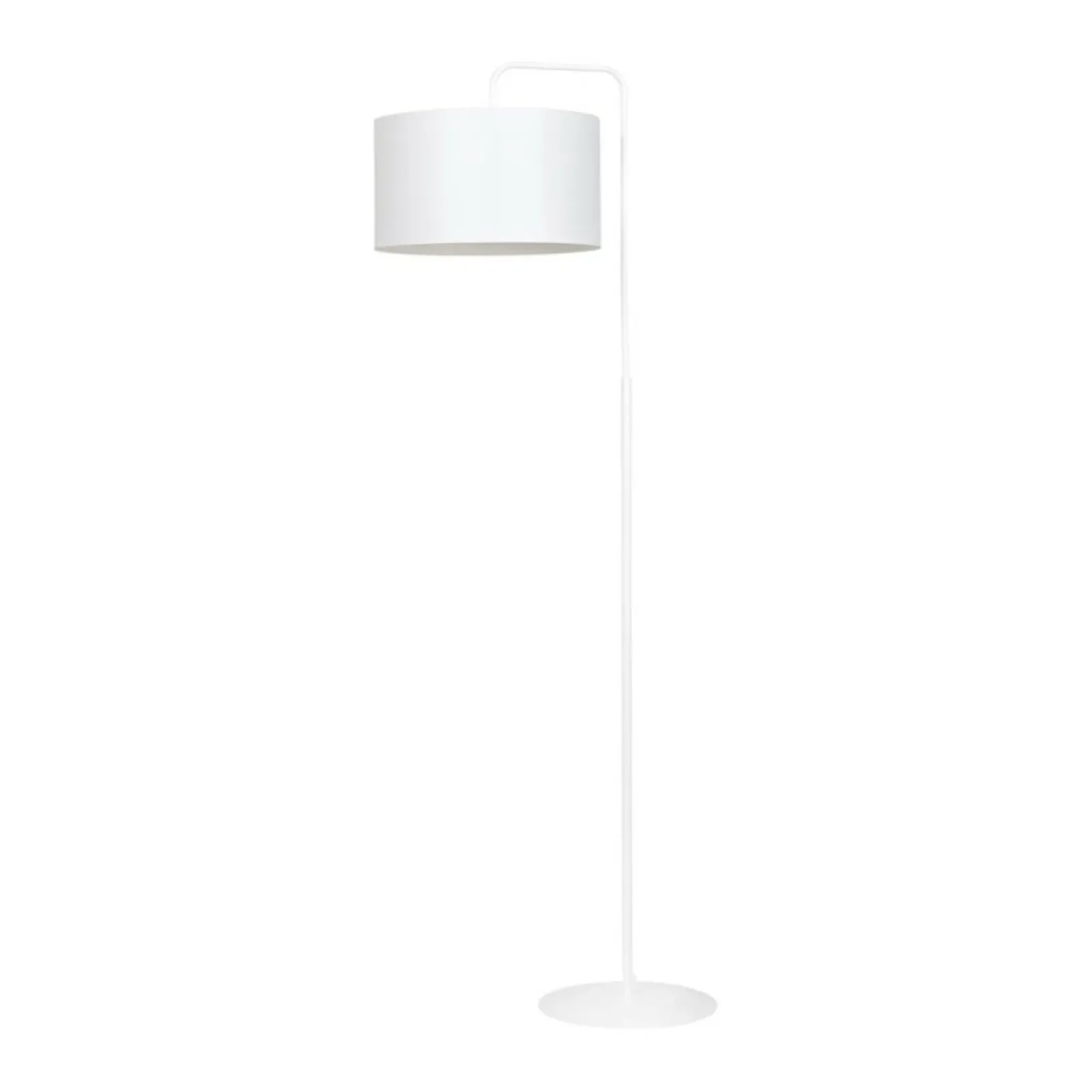 Sklep Kaja Biała lampa stojąca z otwartym abażurem 575/1 TRAPO | Kaja Oświetlenie* Lampy Podłogowe Z Abażurem|Tradycyjne Lampy Podłogowe