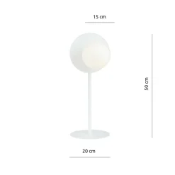 Sklep Kaja Biała lampa stołowa z m kloszem - dekoracja 1189/LN z serii OSLO* Nowoczesne Lampki Stołowe
