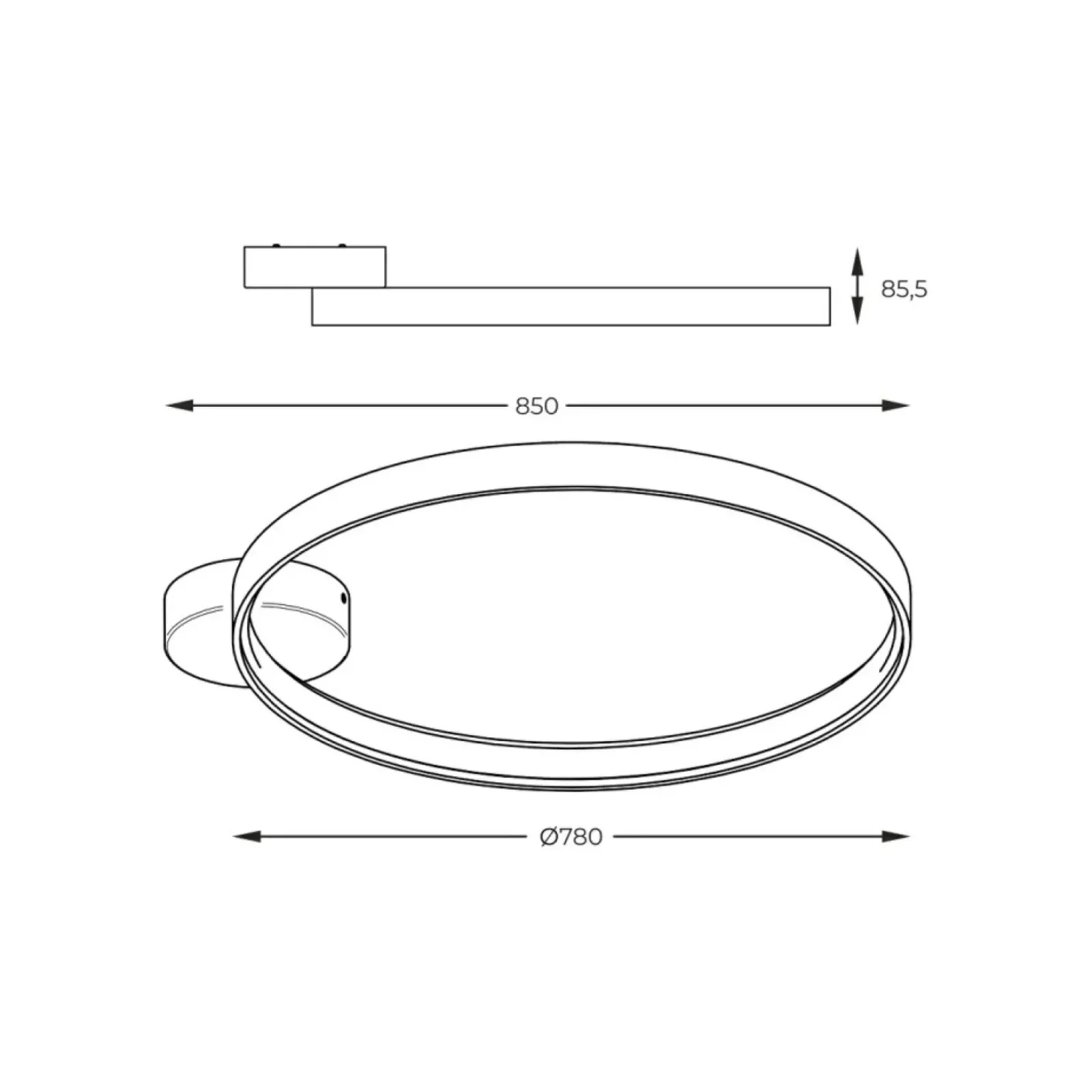 Sklep Kaja Biała lampa sufitowa, obręcz LED, do salonu LA0771 z serii CIRCLE Outlet