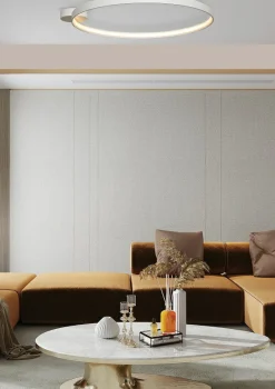 Sklep Kaja Biała lampa sufitowa, obręcz LED, do salonu LA0771 z serii CIRCLE Outlet