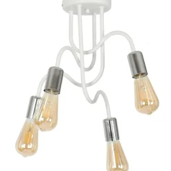 Sklep Kaja Biała lampa sufitowa z chromowanymi oprawkami LX 8075 z serii DOW New