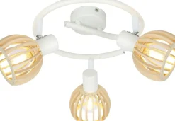 Sklep Kaja Biała lampa sufitowa z drewnianymi kloszami 98-68125 z serii ATAR biały Cheap