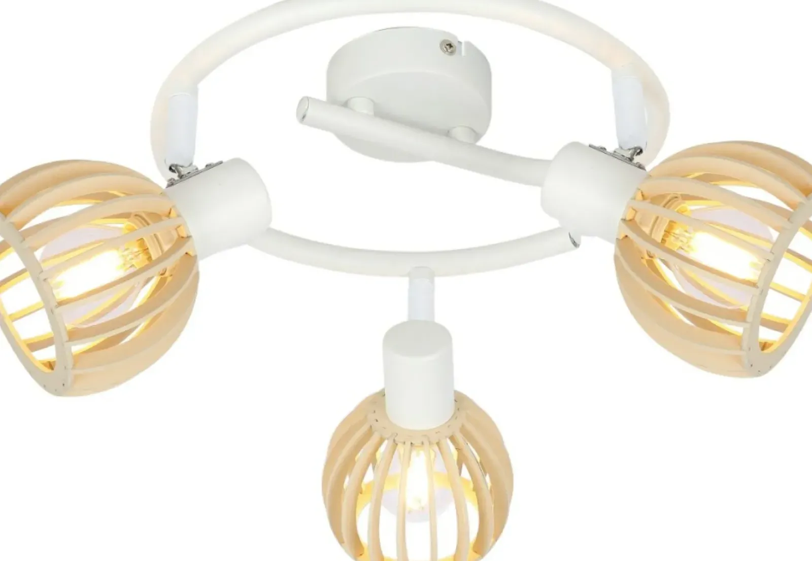 Sklep Kaja Biała lampa sufitowa z drewnianymi kloszami 98-68125 z serii ATAR biały Cheap