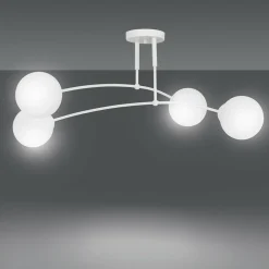 Sklep Kaja Biała lampa sufitowa z kloszami na małe gwinty 671/4 | Kaja biały Outlet