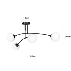 Sklep Kaja Biała lampa sufitowa z kloszami na małe gwinty 671/4 | Kaja biały Outlet
