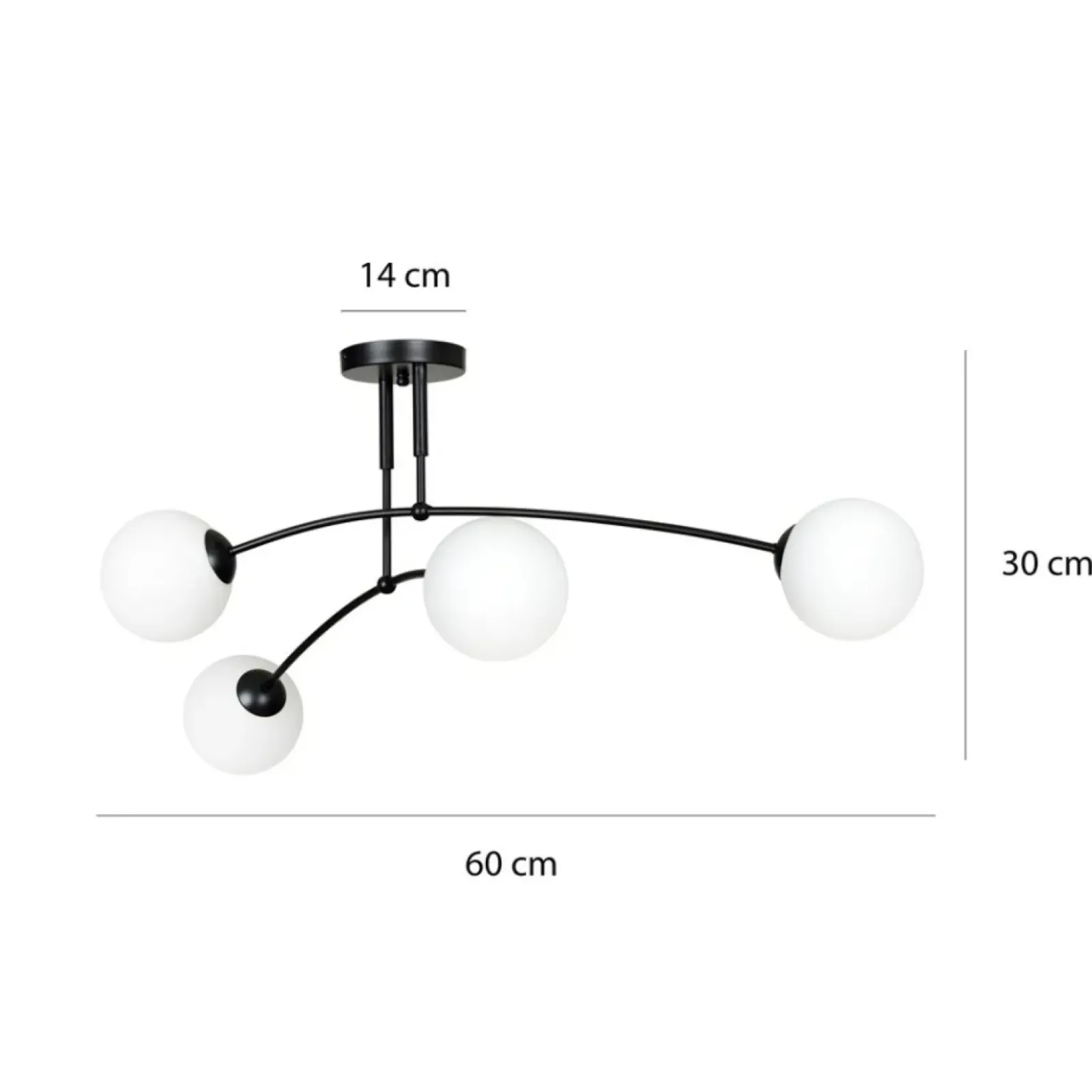 Sklep Kaja Biała lampa sufitowa z kloszami na małe gwinty 671/4 | Kaja biały Outlet