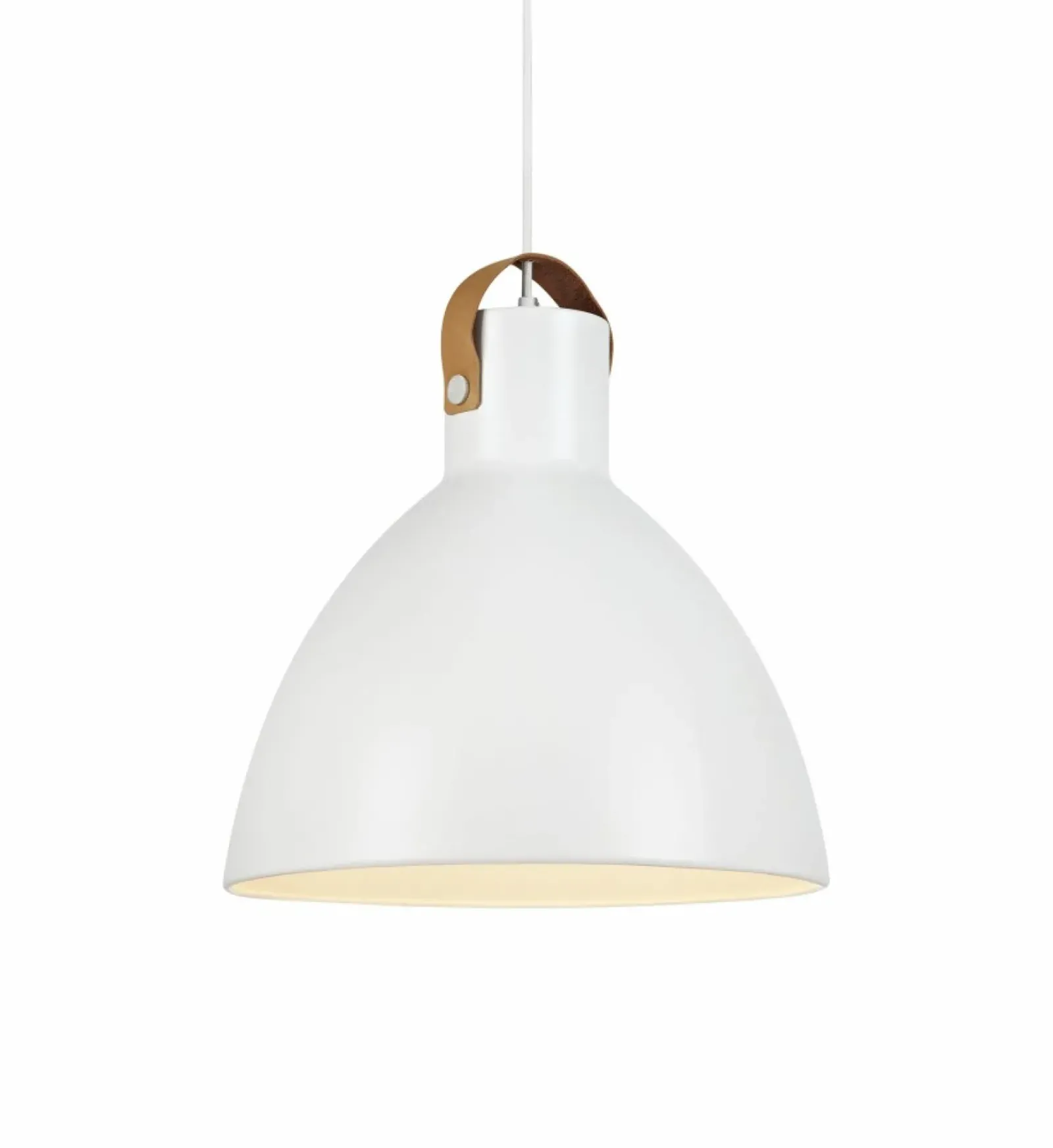 Sklep Kaja Biała lampa sufitowa z paskiem z eko skóry 106551 | Kaja Oświetlenie Cheap