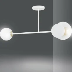 Sklep Kaja Biała lampa sufitowa ze złotym zdobieniem 613/2 | Kaja Oświetlenie biały Discount