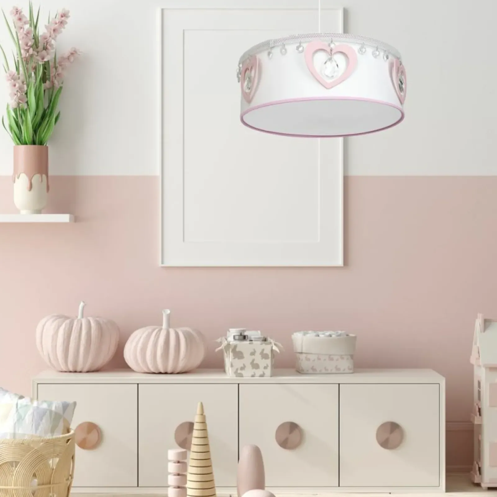 Sklep Kaja Biała lampa wisząca do pokoju dziewczynki MLP8278 HEART | Kaja Store